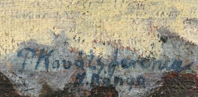 P. Kováts Ferenc (1911-1983): Nagybánya télen. Olaj, vászon, jelezve jobbra lent. Dekoratív fakeretb...