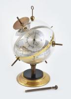Vintage asztali barométer, meteo gömb hőmérővel, páratartalom mérővel d: 16 cm