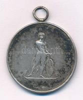 ~1910. kétoldalas, jelzett Ag kerékpáros díjérem füllel (23,70g/0.800/37mm) T:2-