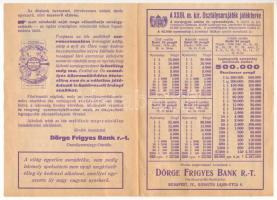 1929. "Új Magyar Királyi Osztálysorsjáték - A tőke hatalom" reklámja, szórólapja a Dörge F...