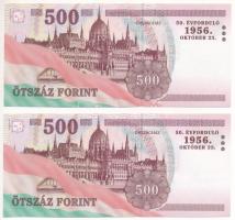 2006. 500Ft (2x) "A forradalom 50. évfordulója 1956. október 23." sorszámkövetők "EC ...