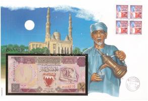 Bahrein 1973 (1996) 1/2D felbélyegzett borítékban, bélyegzéssel T:I Bahrain 1973 (1996) 1/2 Dinar in envelope with stamp and cancellation C:UNC