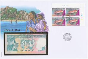 Seychelles-szigetek 1989. 10R felbélyegzett borítékban, bélyegzéssel T:I Seychelles 1989. 10 Rupees in envelope with stamp and cancellation C:UNC