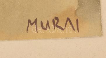 Murai jelzéssel: Csendélet. Akvarell, papír, papírra kasírozva. 26x35 cm