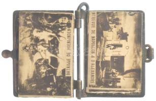 Franciaország ~1900. "Napóleon medál" fém, könyv alakú, szétnyitható medál, belsejében a N...