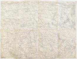 cca 1900 Nagyigmánd, Tata és környéke katonai térkép 40x50 cm