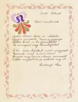 1936 Irredenta Hiszekegy és erdélyi hazafias dalokat tartalmazó, kézzel rajzolt füzet. 10 p