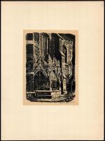 Stanislaw Raczynski (1890-1955): Krakkó (Kraków), 2 db linómetszet, papír, jelzett, 22x16 cm (lapméret: 39,5x29,5 cm)