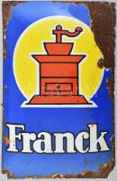 Franck kávé, zománcozott fém tábla, sérült, rozsdás, 50×33 cm