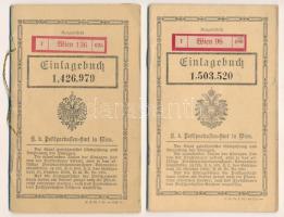 Ausztria 1919-1922. 2xklf részben kitöltött bécsi betétkönyv