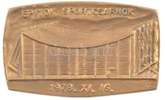 1978. Építők Sportcsarnok - 1978. XI. 16. öntött bronz plakett (115x73mm) T:2