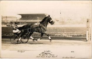 1938 Budapest IV. Káposztásmegyer, lóverseny / Hungarian horse race. Faragó (Újpest) photo (EK)