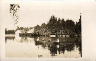 1928 Zirc, Apátsági tó, csónakázók. photo