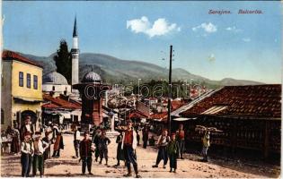 Sarajevo, Bascarsia / street view, mosque, market, Bosnian folklore