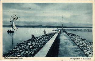 1934 Balatonszemes, Szemes; Horgászat a kikötőnél (EK)