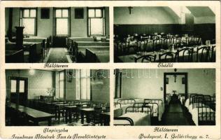 1952 Budapest I. Pauli szent Vincéről nevezett irgalmas nővérek tan és nevelőintézete, hálóterem, ebédlő, napiszoba, belsők. Gellérthegy utca 7. (fa)