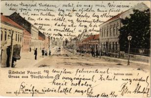 1902 Pécs, Indóház utca, vasútállomás. Blancz József kiadása