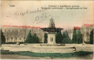 1906 Lipik, Vodomet u kupalistnom preivojn / Park részlet szökőkúttal / Springbrunnen im Park / spa, park, fountain (fl)