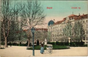 1910 Zagreb, Agram, Zágráb; Zrinjski trg / square, park (EK)