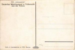 VDU. Soldatenhilfe. Deutsches Mädchenkopf in Volkstracht aus der Tolnau / Tolnai német sváb népvisel...