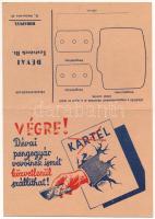 1948 Dévai Testvérek Rt. pengegyár kihajtható reklámja / Hungarian blade factory folding advertisement card
