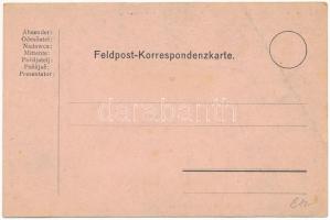 1915 Kézzel rajzolt Tábori Postai Levelezőlap / Fieldpostkarte / WWI Austro-Hungarian K.u.K. militar...