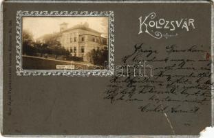 1904 Kolozsvár, Cluj; Vegytani intézet. Rigó Árpád kiadása. Szecessziós dombornyomott keret / Institute of Chemistry. Art Nouveau, Emb. frame (EM)