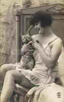 Lady with cat