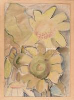 Ruszkay jelzéssel: Virágok. Akvarell, papír, kissé sérült, paszpartuban, 55x39 cm