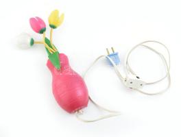 Retro tulipános, elektromos asztali lámpa 30 cm Működik