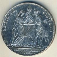 Ausztria 1854. 1G Ag "II.Ferenc József és Erzsébet hercegnő-házasságkötési emlék" T:2-/3