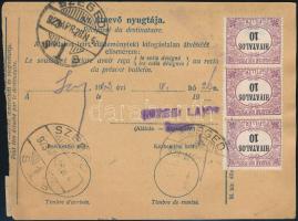 1923 Csomagszállító 5 db postai és 3 db Hivatalos bélyeggel