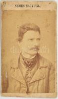 cca 1880 Nemes Nyári Pál rablások és lopások miatt 15 évi börtönre ítélt rabló, betyár, fotója. 6x10 cm
