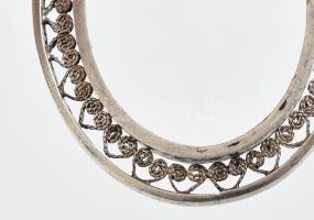 Ezüst (Ag) filigrán képtartós medál, jelzett, h: 4 cm, nettó: 5,77g