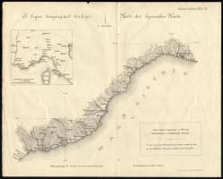cca 1890 A Ligúr tengerpart térképe 33x26 cm + A Jeng Cze Kiang alsü szakaszának és deltájának a térképe. Cholnoky 30x22 cm