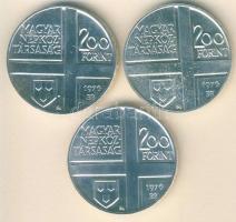 1976. 200Ft Ag 3klf db "Festők I. - Derkovits, Szinyei, Munkácsi" sor T:BU