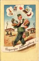 Soldatenleben / Második világháborús német katonai humor, csomagot kapott otthonról a katona / WWII German military humour
