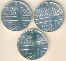 1976. 200Ft Ag 3klf db "Festők I. - Derkovits, Szinyei, Munkácsi" sor T:BU