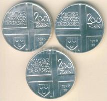 1976. 200Ft Ag 3klf db "Festők I. - Derkovits, Szinyei, Munkácsi" sor T:BU