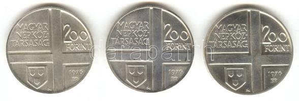 1976. 200Ft Ag 3klf db "Festők I. - Derkovits, Szinyei, Munkácsi" sor T:BU