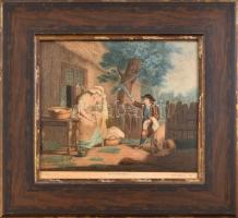 Alexandre Chaponnier (1753-1806), George Morland (1762/63-1804) után: A tolvaj. Akvarellel színezett rézmetszet, papír, jelzett a metszeten. Üvegezett fakeretben. 26x31cm