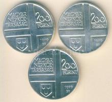 1976. 200Ft Ag 3klf db "Festők I. - Derkovits, Szinyei, Munkácsi" sor T:BU