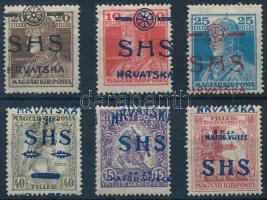 SHS 1918 6 klf bélyeg elcsúszott felülnyomással, Bodor vizsgálójellel