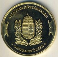 DN "Magyar Köztársaság Országgyűlése-Parlament" aranyozott ffém emlékérem T:PP Eredeti díszdobozban!