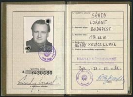 Sárdy Lóránt (1931-2014) festőművész, restaurátor katonai igazolványa és Autóklub igazolványa