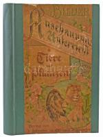 Walther, Eduard: Darstellungen der bekanntesten Tiere und Pflanzen. Bilder Anschauungs-Unterricht für die Jugend. Zweiter Teil. Esslingen und München, , J. F. Schreiber, 16+18 p.+30 (színes képtáblák) t. Német nyelven. Átkötött félvászon-kötés, javított, restaurált lapokkal, körbevágott, a szöveges részen lapszéli, a szöveget is érintő hiányokkal, megviselt állapotban.