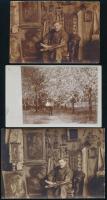 Kézdi-Kovács László (1864 - 1942) festőművészt ábrázoló 5 db fotó és fotólap, képeslap