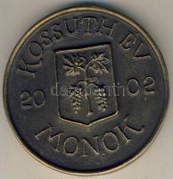 2002. "Kossuth Lajos" nagyalakú piefort (vastag) Br emlékérem, szignált T:1 Eredeti díszdo...