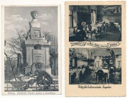 4 db régi magyar képeslap: Dunaalmás, Sátoraljaújhely, Sümeg, Szeged