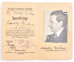 1934 Sárdy Brutus (1892-1970) festőművész frontharcos igazolványa + Sgardelli Ceasar: Honvédelmi köt...